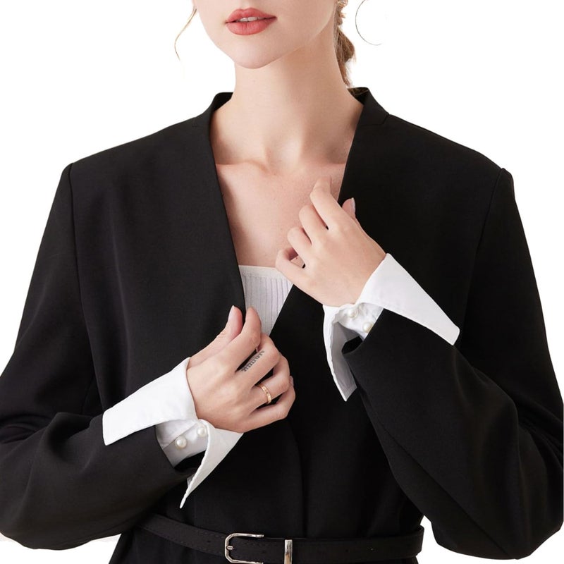 Eforcase Women False Sleeves Wrist Cuffs Detachable Sleeve Cuffs False Sleeves for Sweater Blouse Shirt Fake Sleeve Cuffs - Image 3